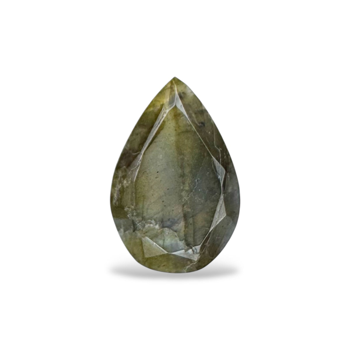 Natural Labradorite Stone Pear 4.93 Carats 17 x 11.5 mm