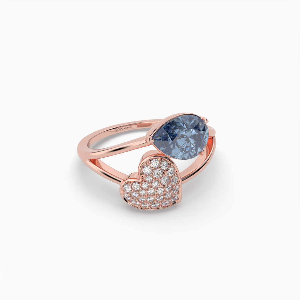 Natural Lavender Spinel & Moissonite Rings - Elliana