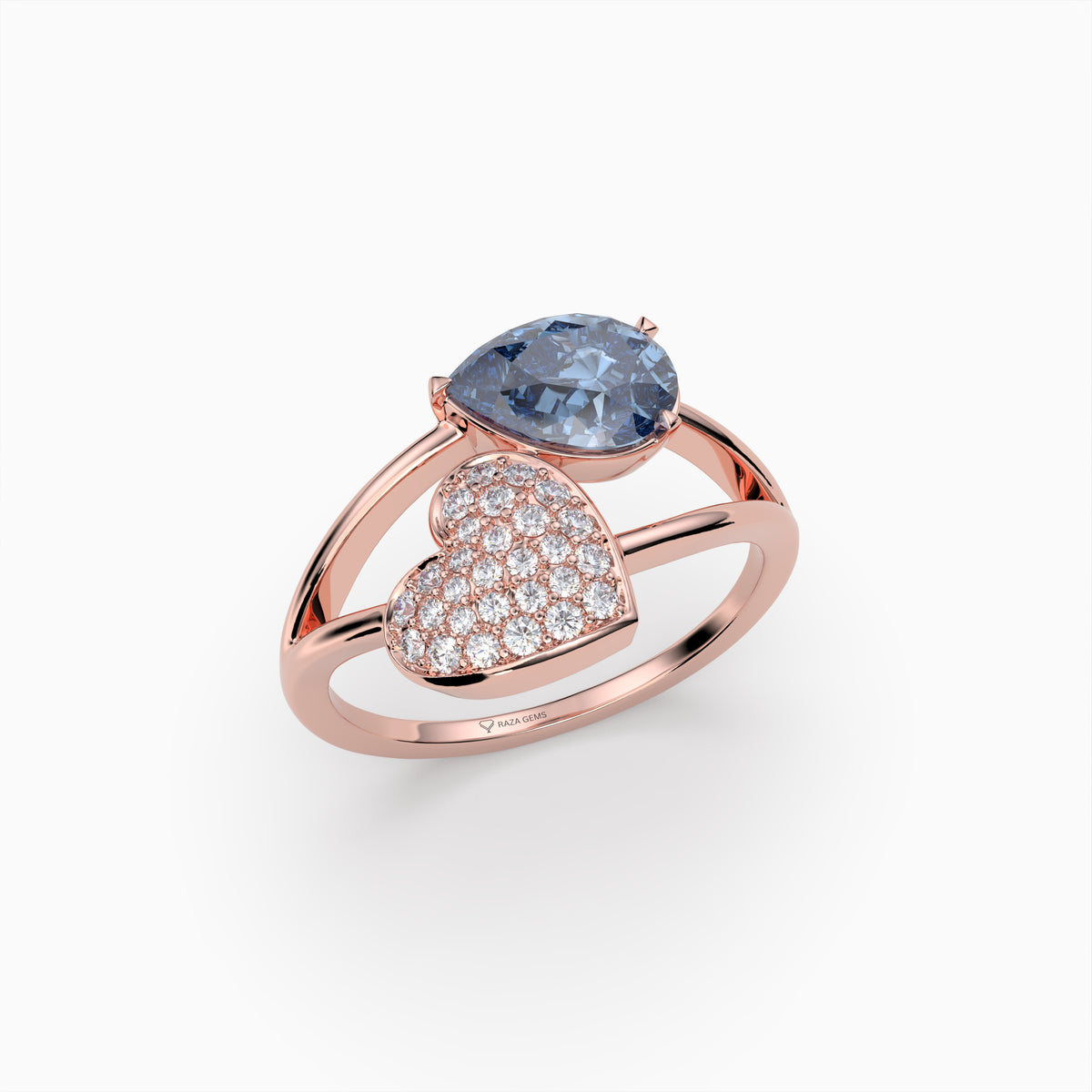 Natural Lavender Spinel & Moissonite Rings - Elliana