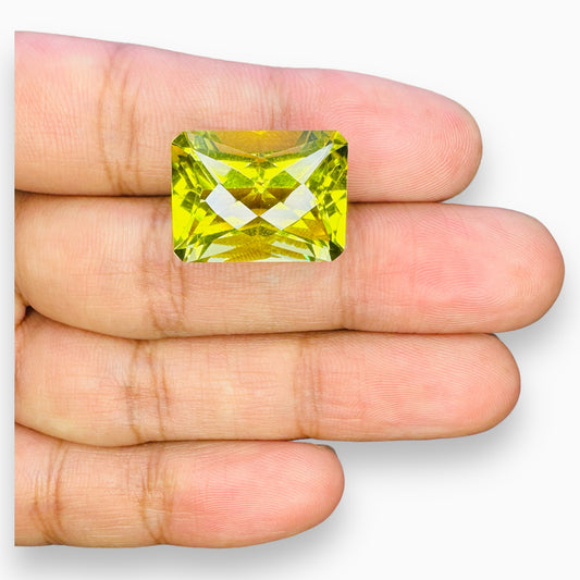 Natural Lemon Topaz Emerald Fancy Cut 24.02 Carats (20x15 mm)