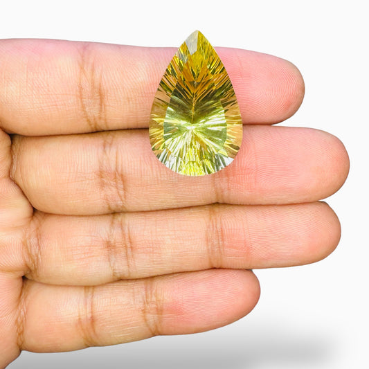 Natural Lemon Topaz Pear Fancy Lazer Cut 29.23 Carats (28x18 mm)