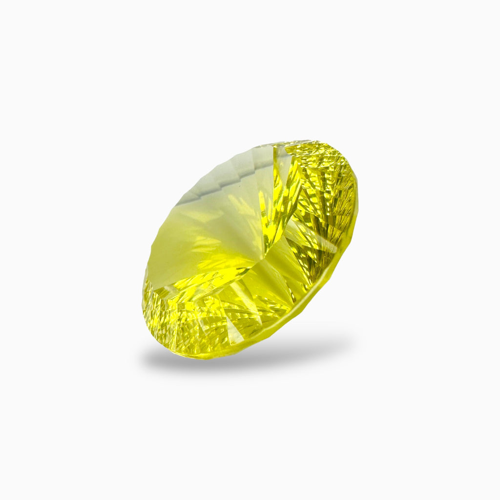 Natural Lemon Topaz Round Fancy Lazer Cut 65.78 Carats, 28 mm