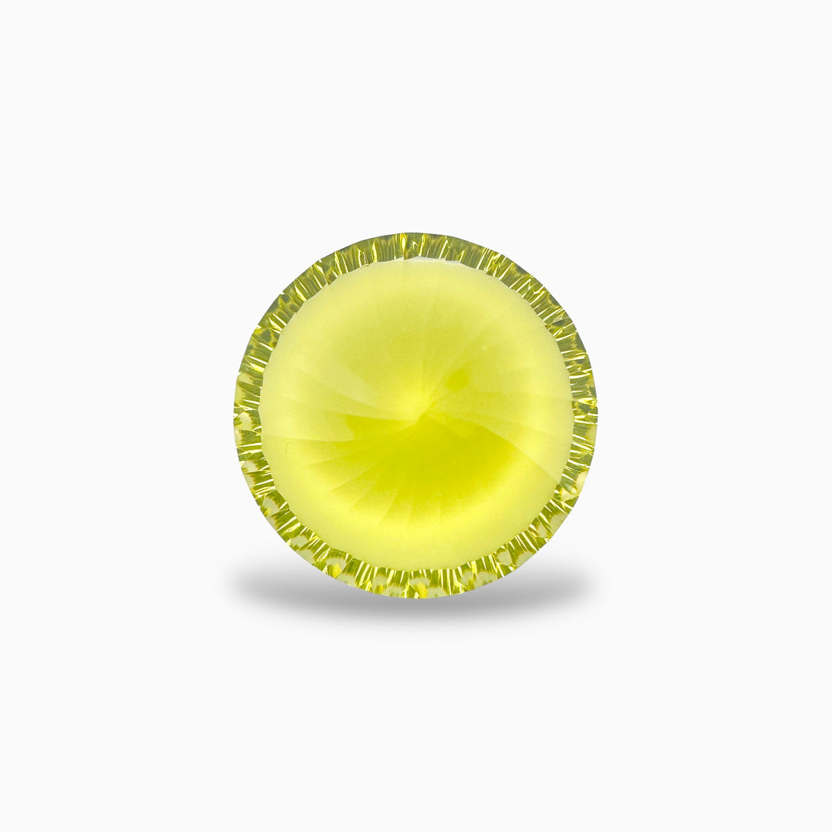 Natural Lemon Topaz Round Fancy Lazer Cut 65.78 Carats, 28 mm