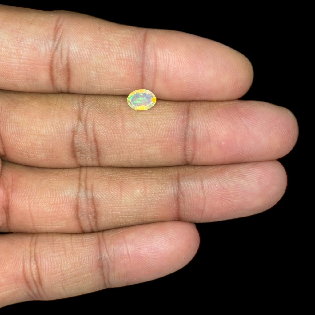 Natural LightYellow Ethiopian Opal Stone 0.44 Carats Oval Cabochon Shape 7 x 5.1 mm