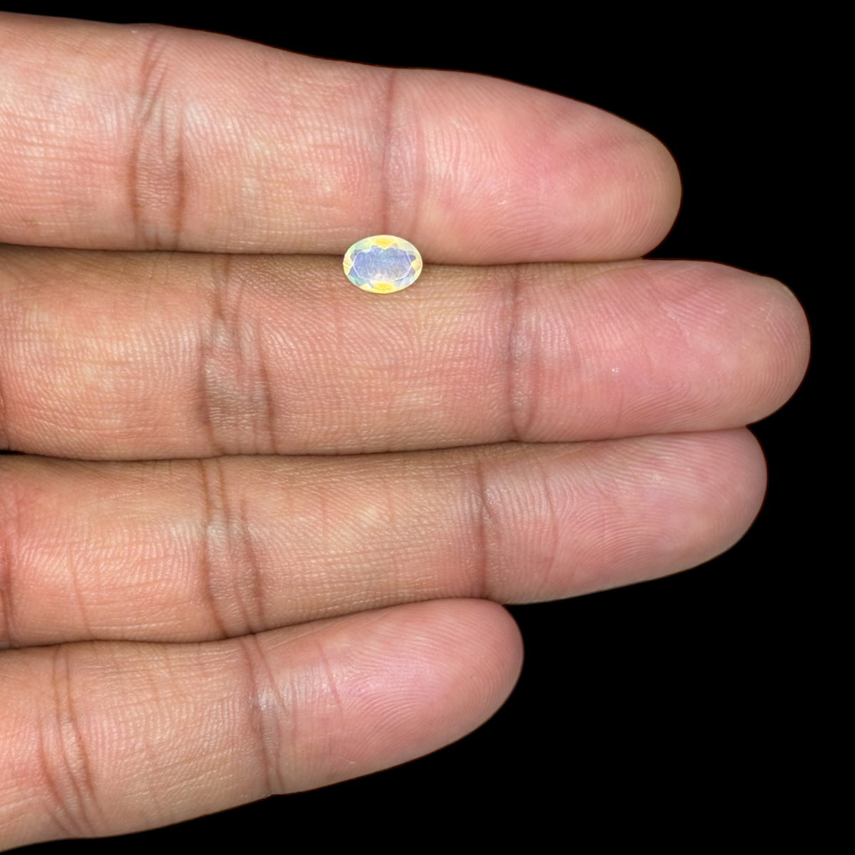 Natural LightYellow Ethiopian Opal Stone 0.48 Carats Oval Cabochon Shape 7 x 5.2 mm