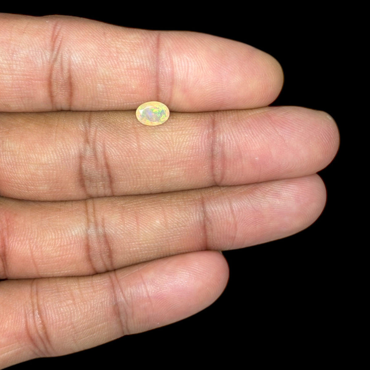 Natural LightYellow Ethiopian Opal Stone 0.49 Carats Oval Cabochon Shape 7 x 5 mm
