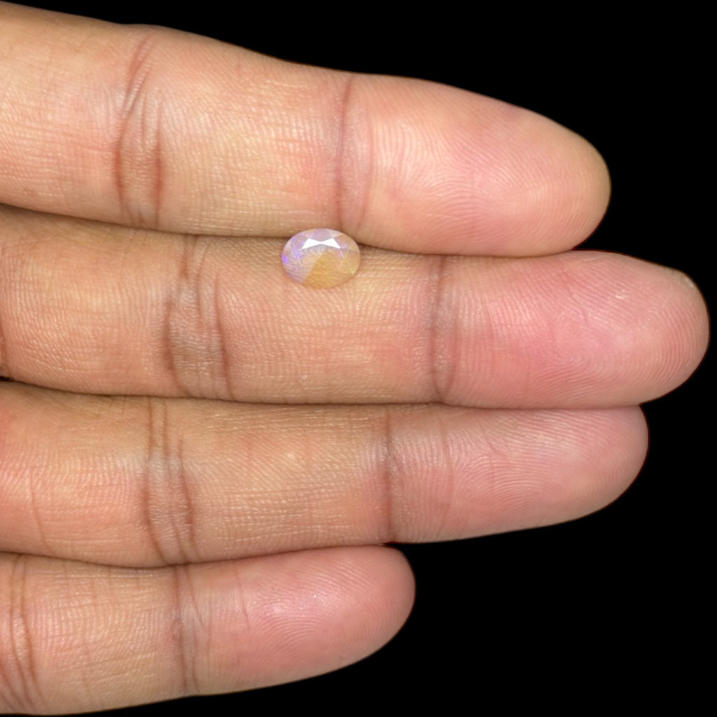 Natural LightYellow Ethiopian Opal Stone 0.56 Carats Oval Cabochon Shape 8 x 6 mm