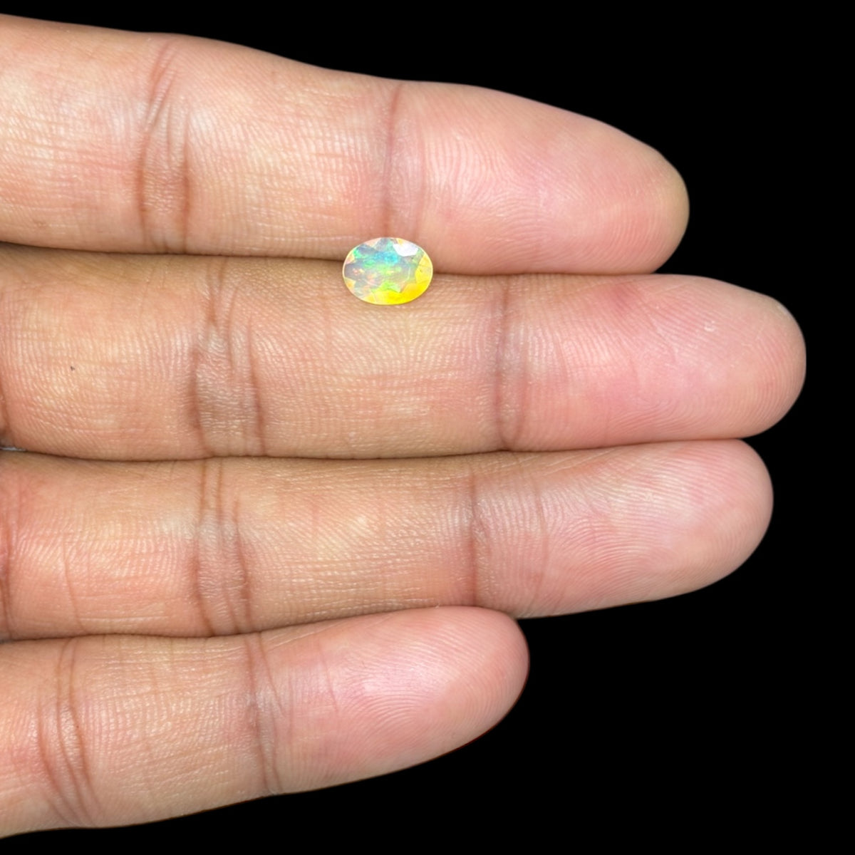 Natural LightYellow Ethiopian Opal Stone 0.57 Carats Oval Cabochon Shape 8 x 6 mm