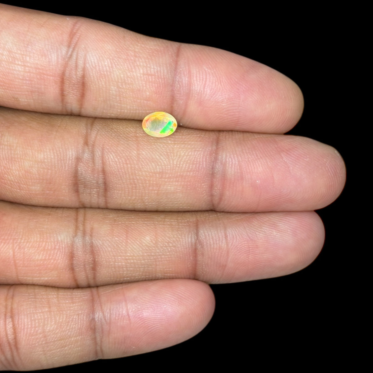 Natural LightYellow Ethiopian Opal Stone 0.61 Carats Oval Cabochon Shape 7 x 5.1 mm