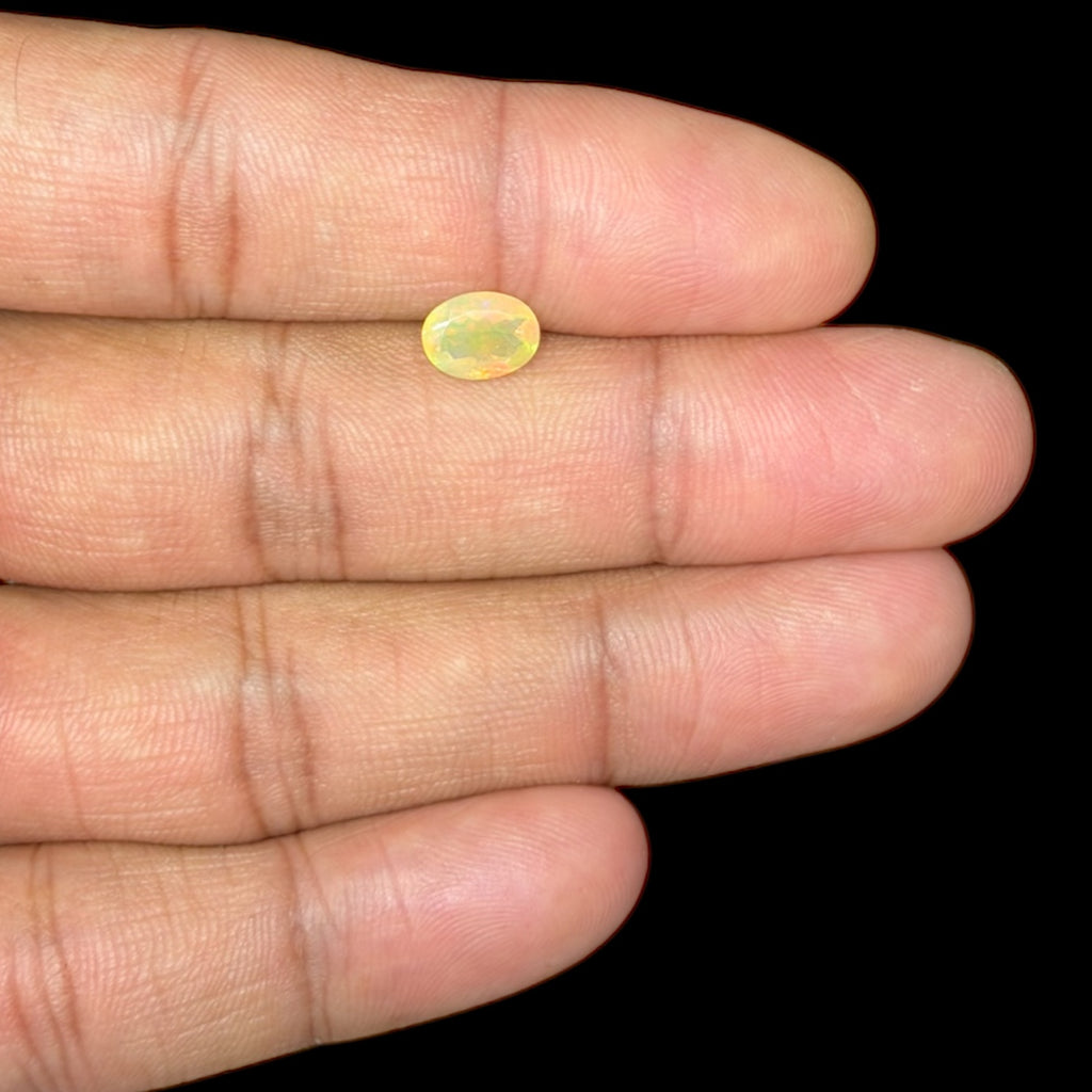 Natural LightYellow Ethiopian Opal Stone 0.89 Carats Oval Cabochon Shape 8 x 6 mm