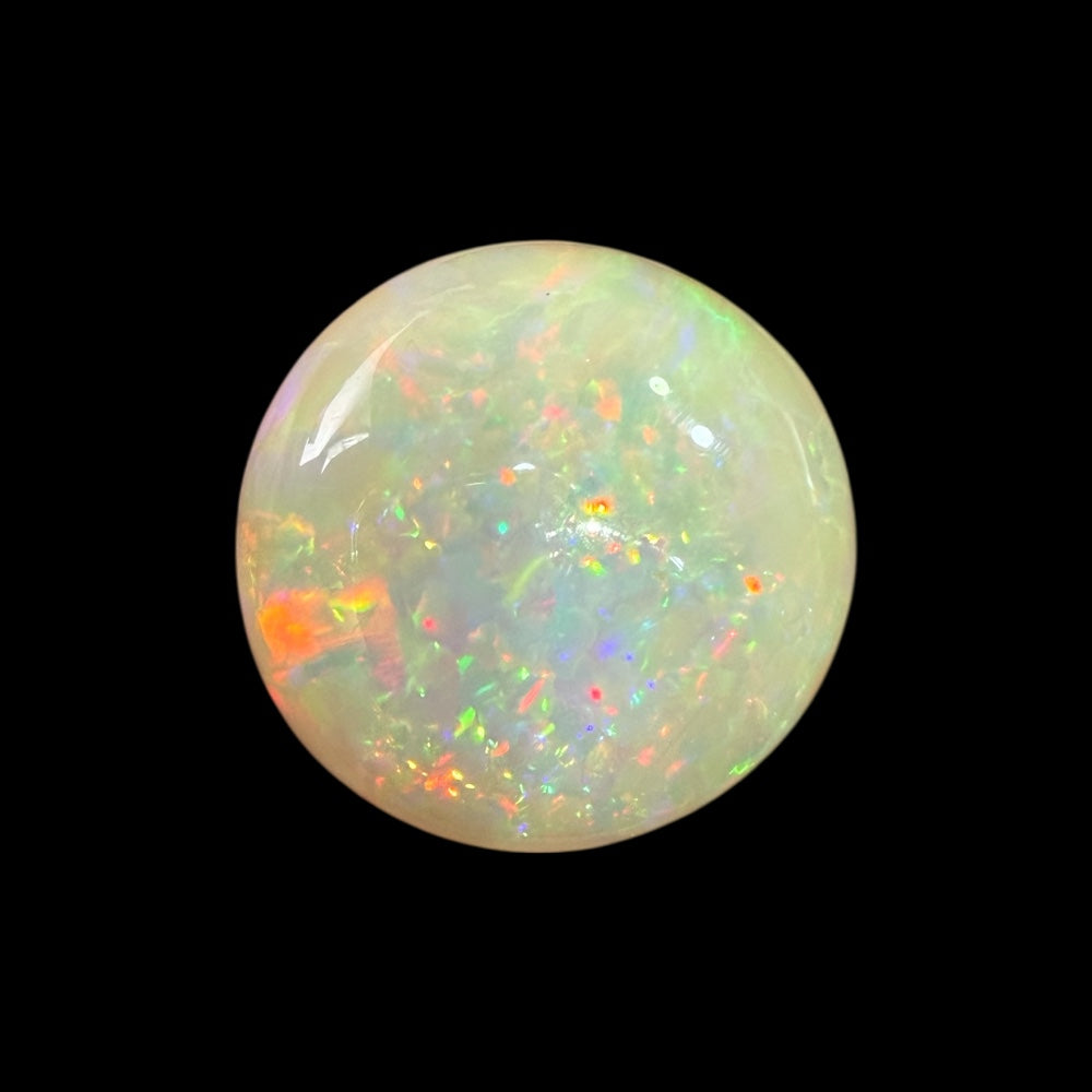 Natural LightYellow Ethiopian Opal Stone 44.06 Carats Round Cabochon Shape 24 x 12.8 mm