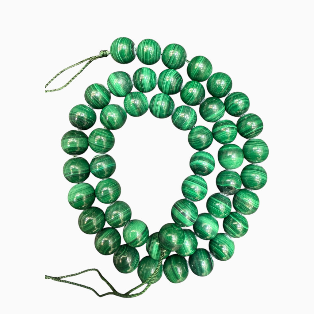 Natural Malachite Round Beads 8 mm 289.24 Carats 48 Beads