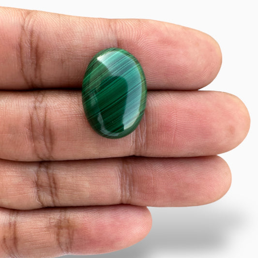 Natural Malachite Stone Oval Cabochon 23.69 Carats top Quality