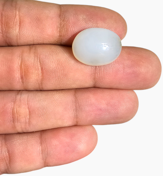 Natural Milky Moonstone Gemstone 13.83 Carats Oval Cabochon Shape 18.5x14.5mm