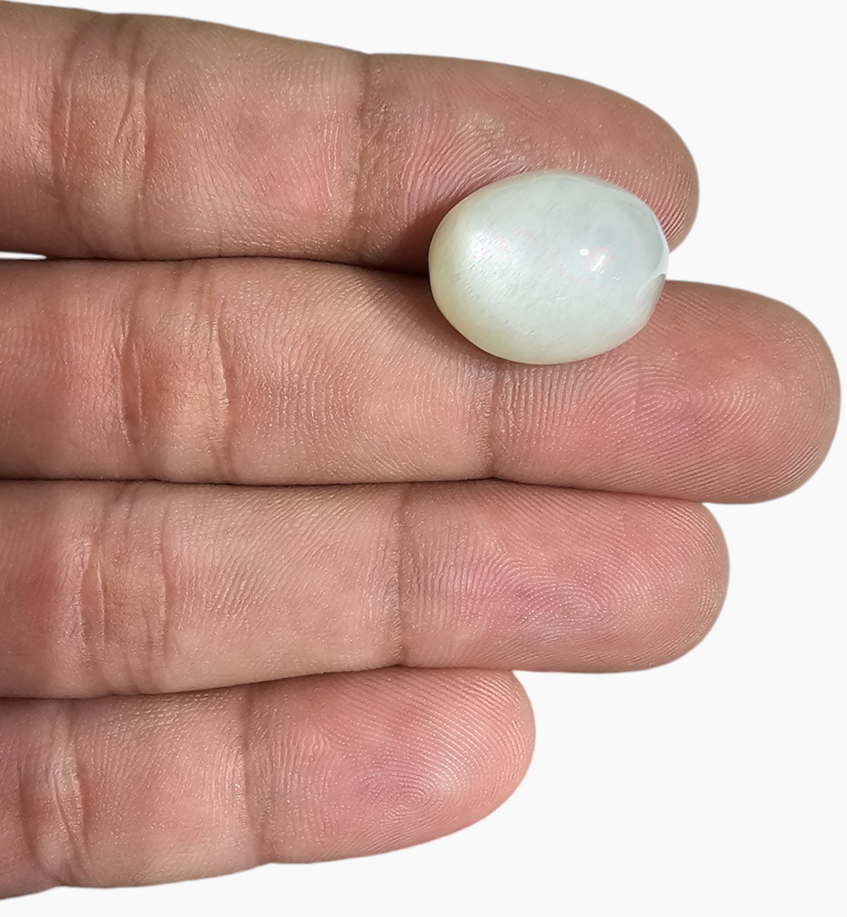 Natural Milky Moonstone Gemstone 19.88 Carats Oval Cabochon Shape 17.5x14.2mm