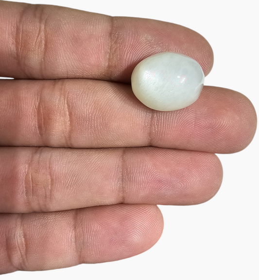 Natural Milky Moonstone Gemstone 19.88 Carats Oval Cabochon Shape 17.5x14.2mm