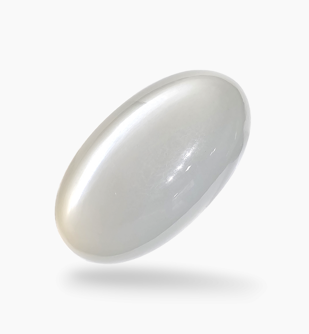 Natural Milky Moonstone Gemstone 53.07 Carats Oval Cabochon Shape ( 35x19.5mm)