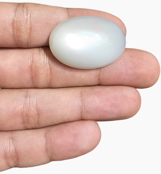 Natural Milky Moonstone Gemstone 53.80 Carats Oval Cabochon Shape ( 33x22mm)