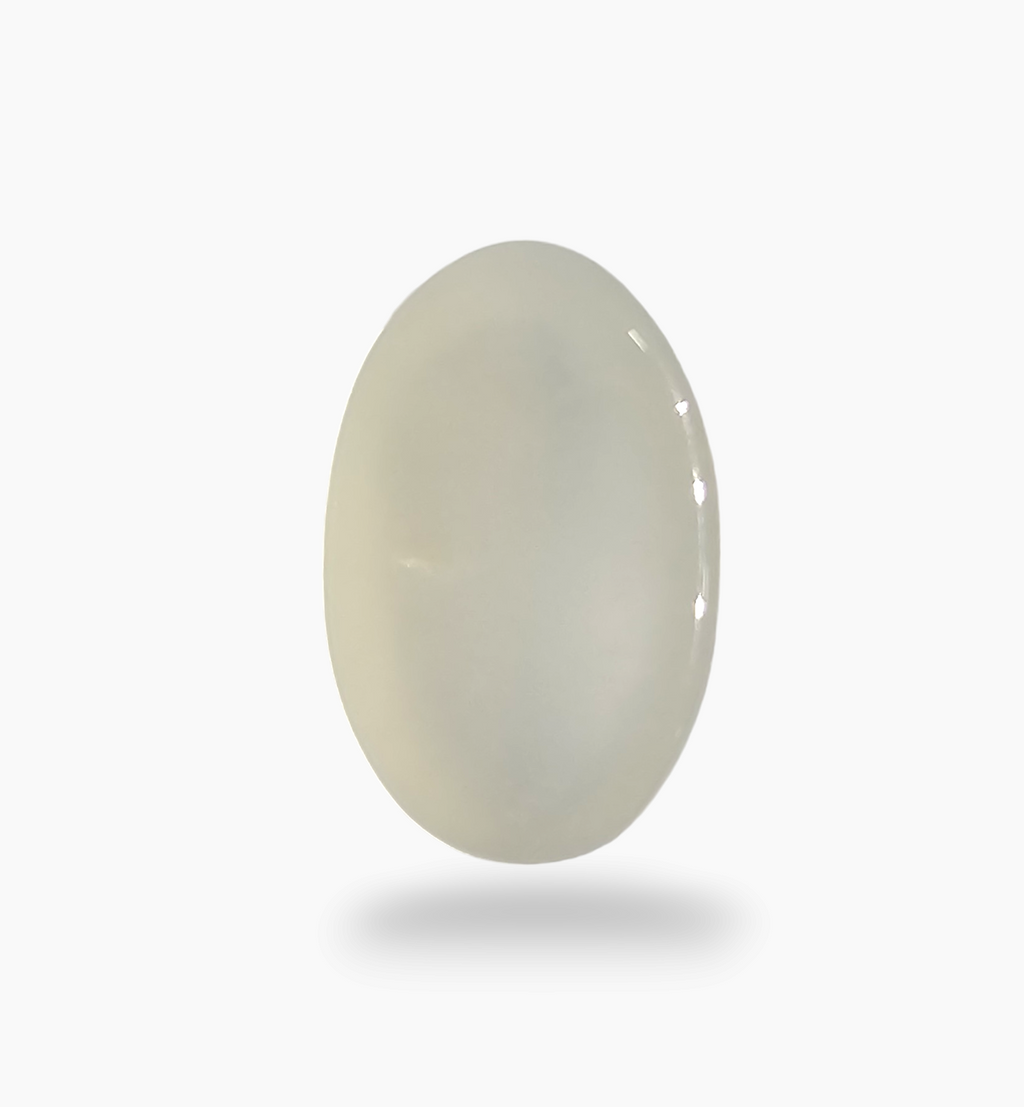 Natural Milky Moonstone Gemstone 7.24 Carats Oval Cabochon Shape 16x10mm