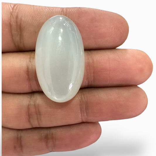 Natural Milky White Moonstone Oval Cabochon 53.09 Carats