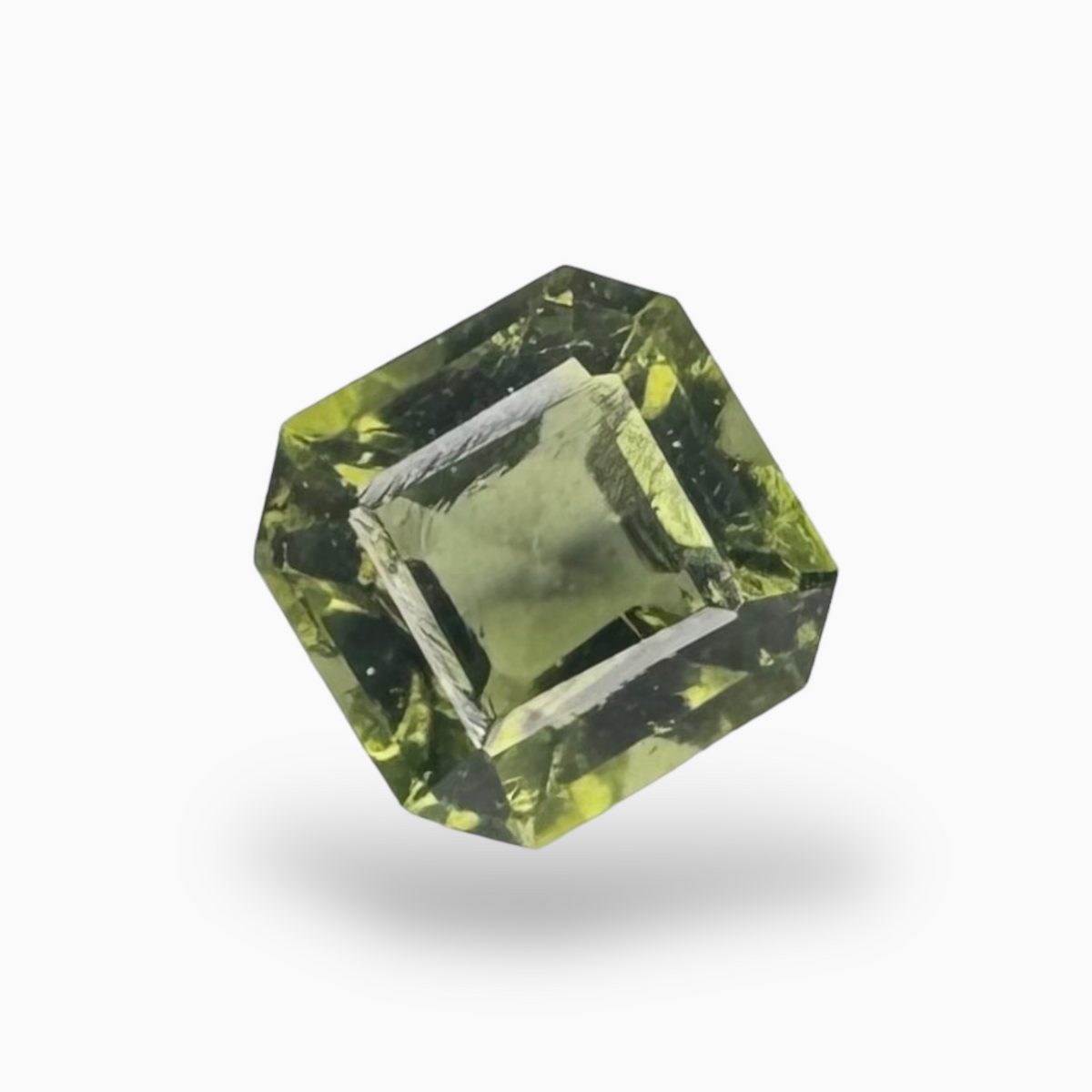 Natural Moldavite Asscher Cut 0.86 Carats 6 mm