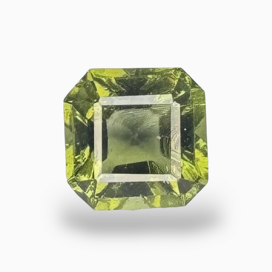 Natural Moldavite Asscher Cut 0.86 Carats 6 mm