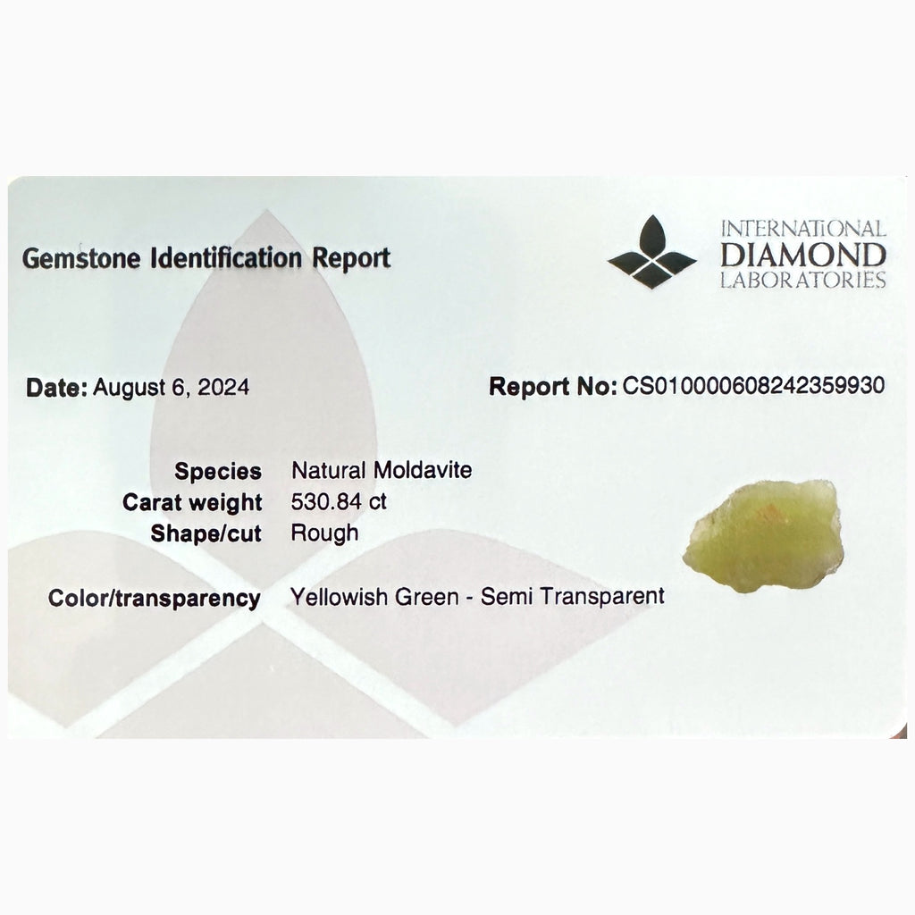 Natural Moldavite Rough Stone 530.84 Carats