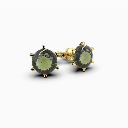 Natural Moldavite Stone Earring - Lana