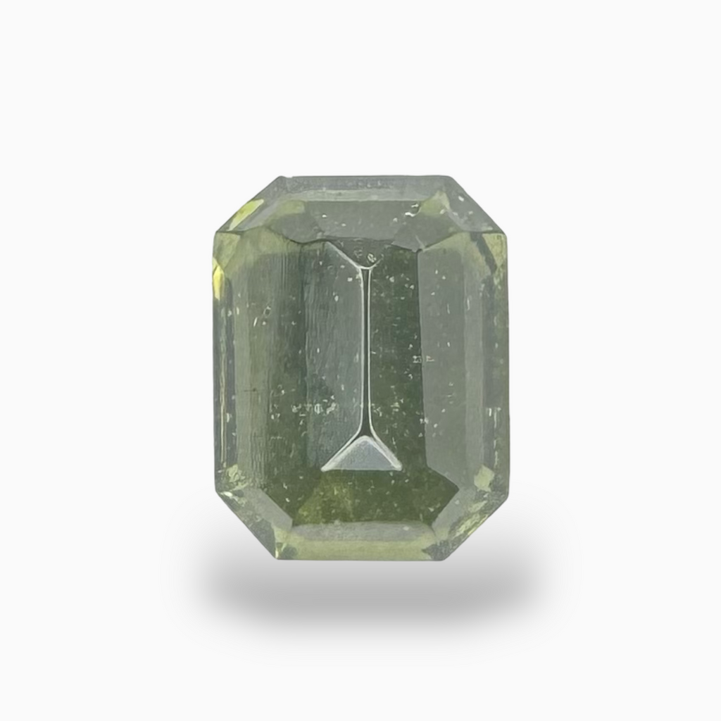 Natural Moldavite Stone Emerald Cut 0.82 Carats 6.5x5 mm