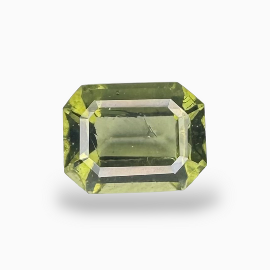 Natural Moldavite Stone Emerald Cut 0.82 Carats 6.5x5 mm