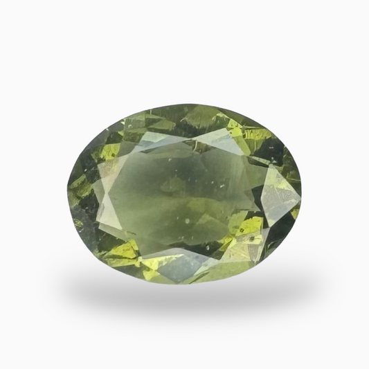 Natural Moldavite Stone Oval Cut 0.94 Carats 8x6 mm