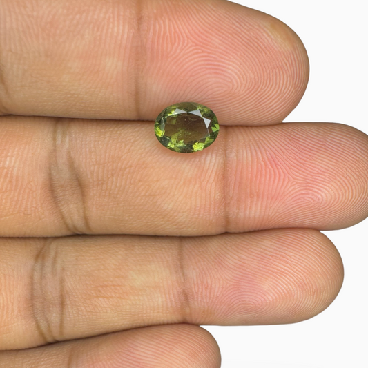 Natural Moldavite Stone Oval Cut 0.94 Carats 8x6 mm