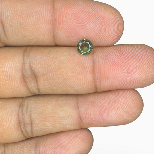 Natural Moldavite Stone Round 0.37 Carats 5.2 mm