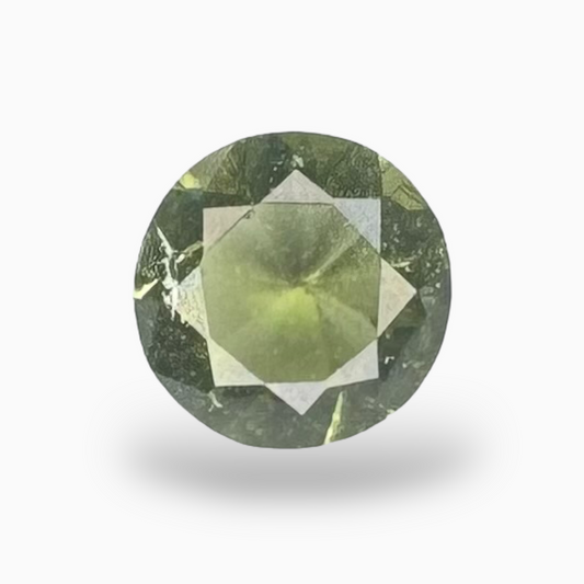 Natural Moldavite Stone Round 0.37 Carats 5.2 mm