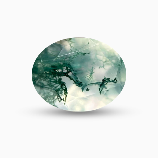 Natural Sea Green Moss Agate Stone Oval (Aqeeq)