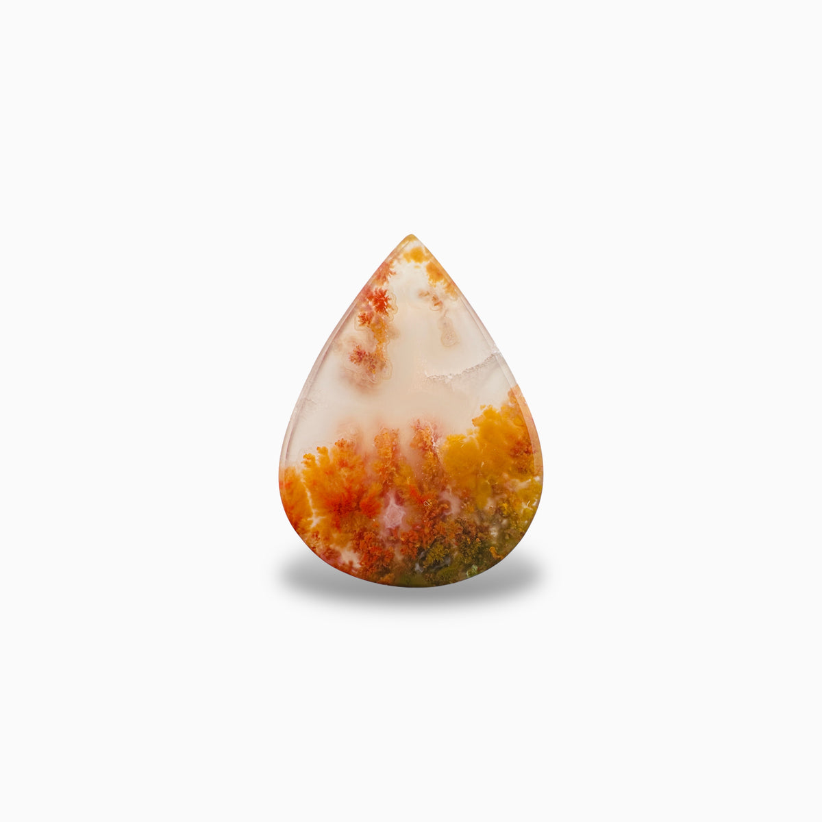 Natural Moss Agate Stone (Aqeeq) 18.80 Carats Pear Cut