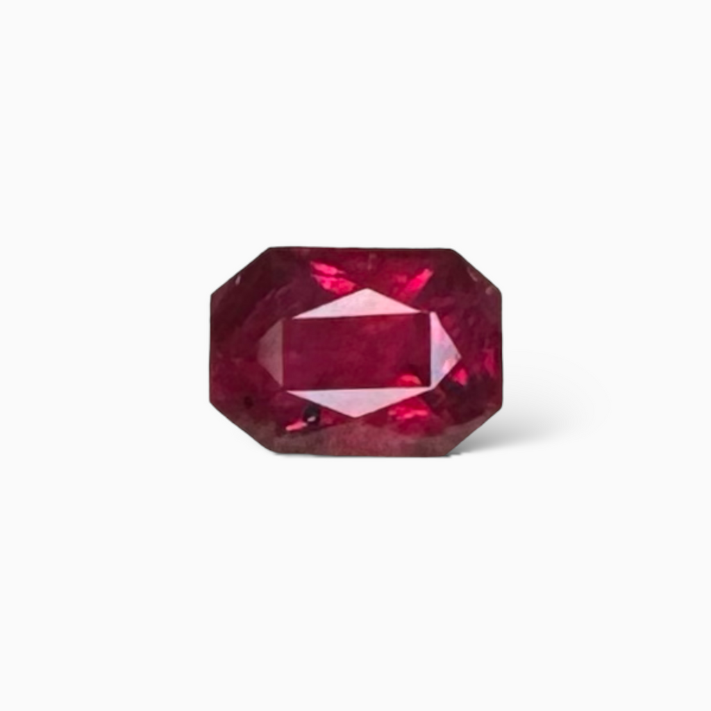 Natural Mozambique Ruby Manik Stone 1.25 Carats Emerald Cut 5 x 7 mm