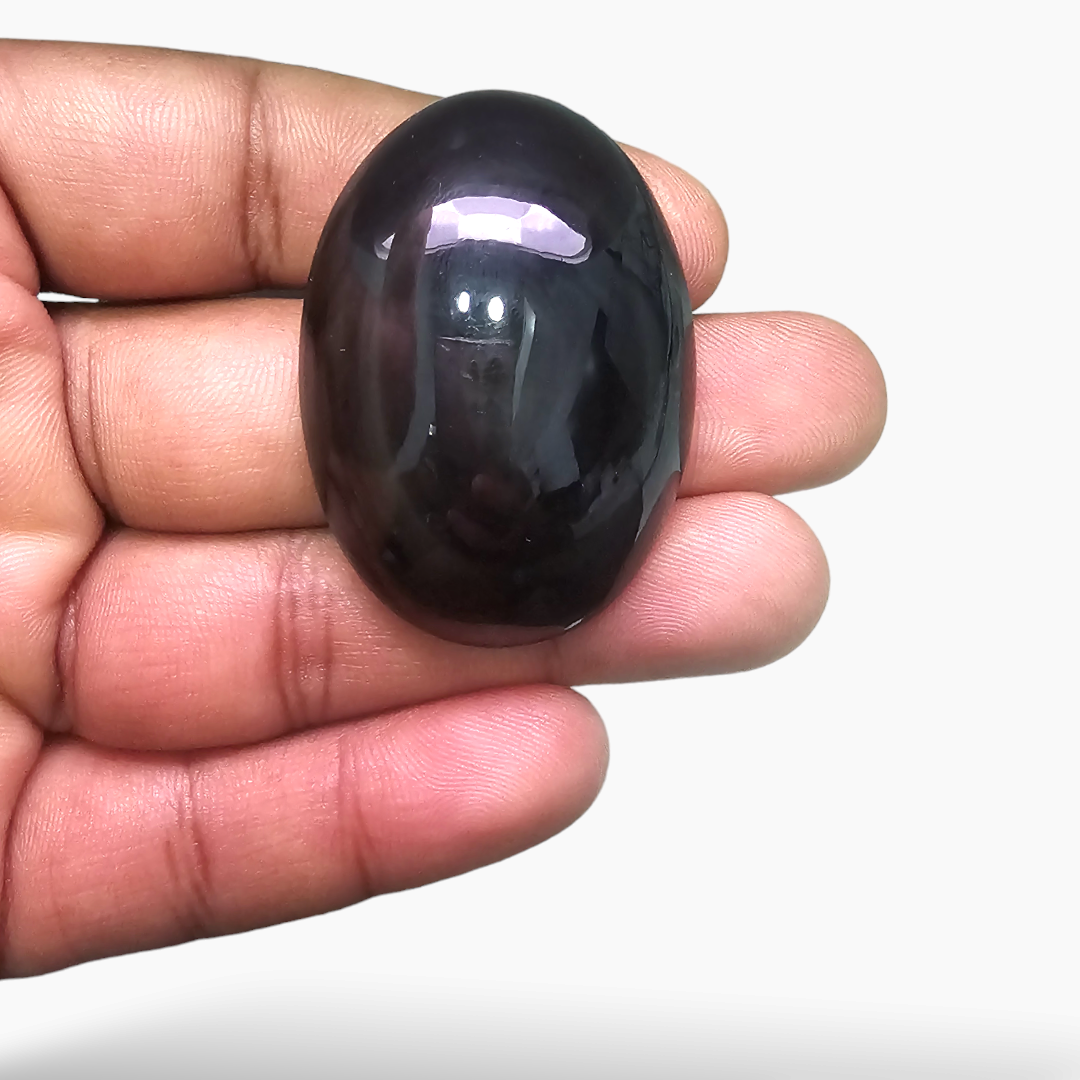 Natural Obsidian  Stone 93.47 Carats Oval Shape  ( 45x35 mm )