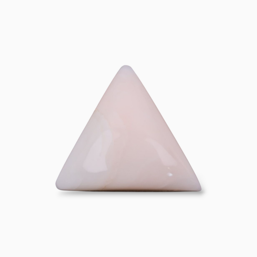 Pink Moonga Stone For Sale In Triangle Shape 17.09 Carats & Size 18mm