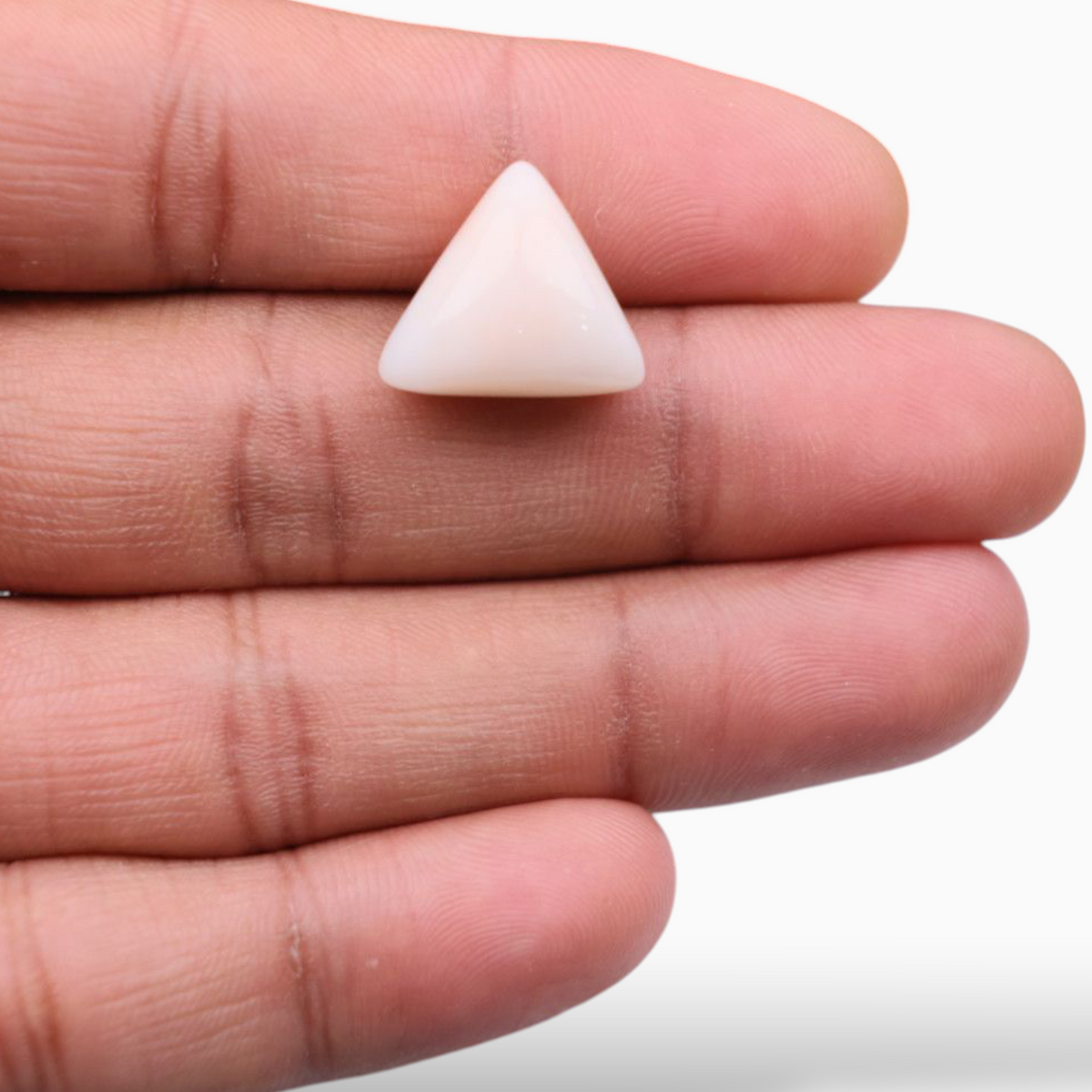 Buy Natural  Pink Moonga Stone For Sale In Triangle Shape 16.29 Carats & Size 15mm