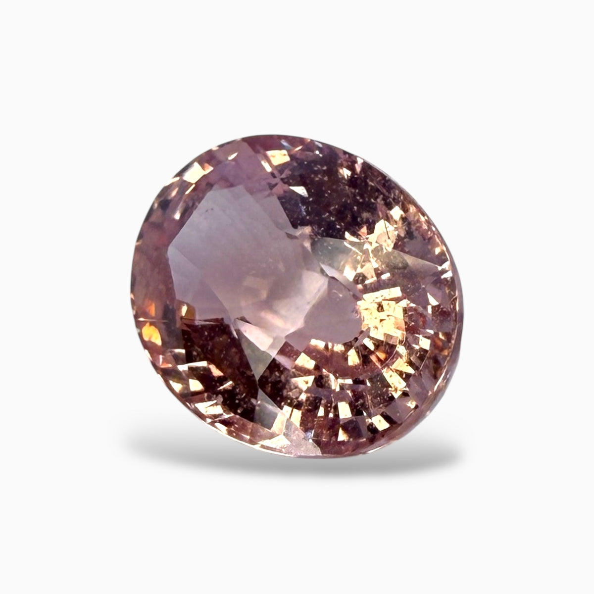 Natural Padparadscha Sapphire Stone Oval 4.06 Carats 10.73 X 8.10 X 5.31 MM
