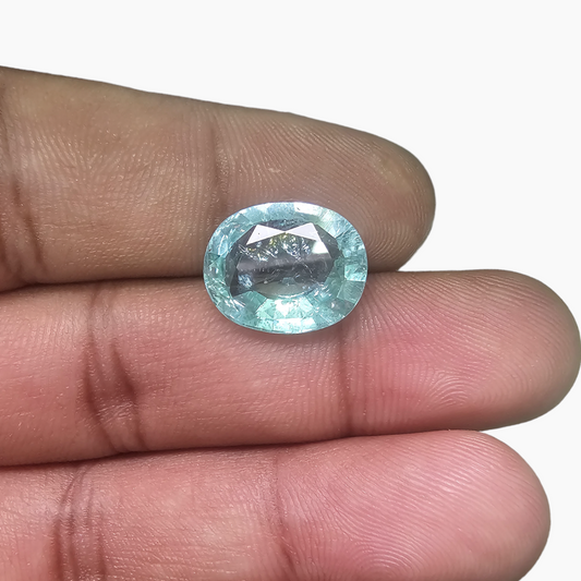 Natural Paraiba Tourmaline Stone 6.77 Carats Oval Cut (14x56x11.73x6.12 mm)