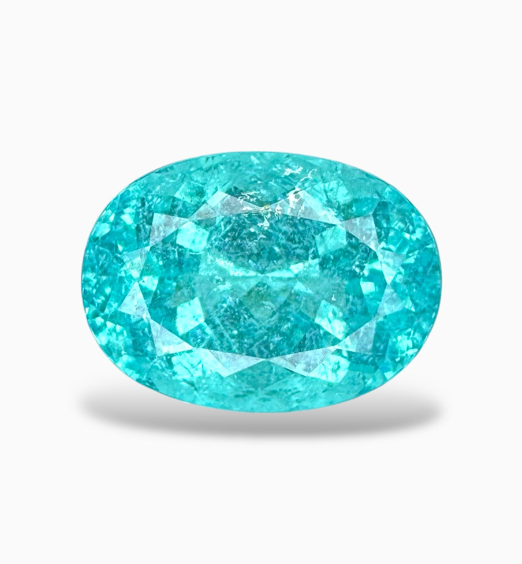 Natural Paraiba Tourmaline StoneOval Shape  9.18 Carats 15 X 11