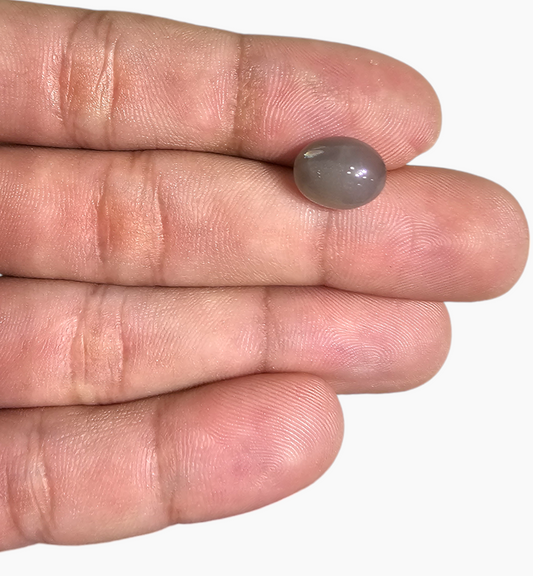 Natural Grey Moonstone Gemstone 4.25 Carats Oval Cabochon Shape 11.5x9.3mm