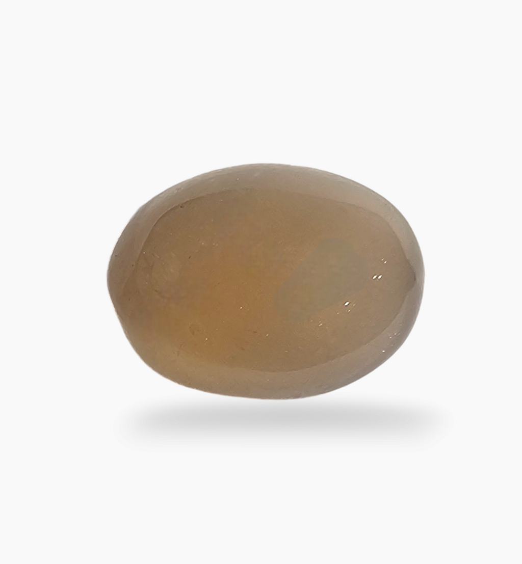 Natural Peach Moonstone Gemstone 4.94 Carats Oval Cabochon Shape 12.6x9.6mm