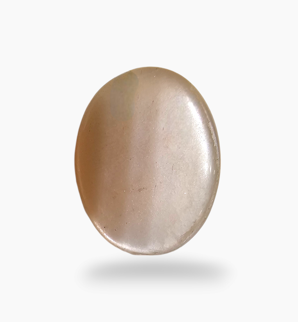 Natural Peach Moonstone Gemstone 5.15 Carats Oval Cabochon Shape 13x10mm