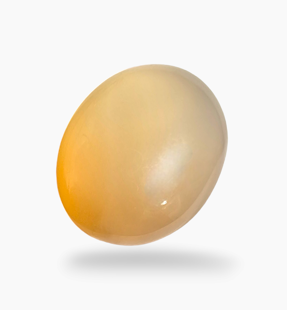 Natural Peach Moonstone Gemstone 7.67 Carats Oval Cabochon Shape (  15.5x13mm)