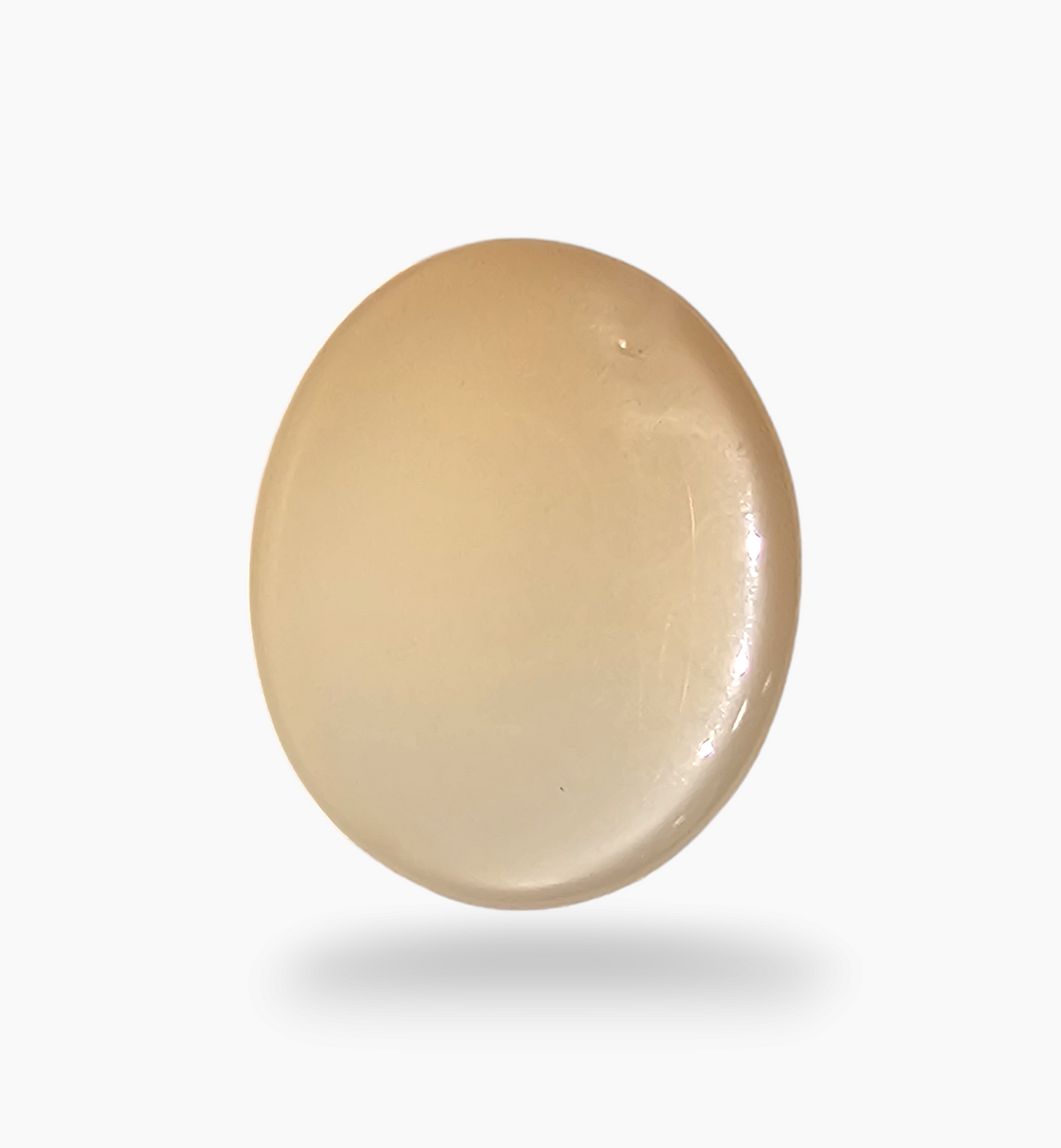 Natural Peach Moonstone Gemstone 7.67 Carats Oval Cabochon Shape (  15.5x13mm)