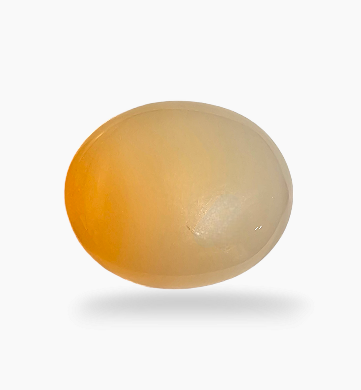 Natural Peach Moonstone Gemstone 7.67 Carats Oval Cabochon Shape (  15.5x13mm)