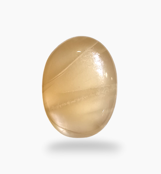 Natural Peach Moonstone Gemstone 7.72 Carats Oval Cabochon Shape ( 13.5x10mm)